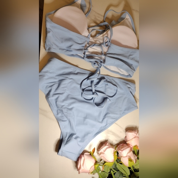 🆕 Zaful blue high rise bikini set - Picture 3 of 9